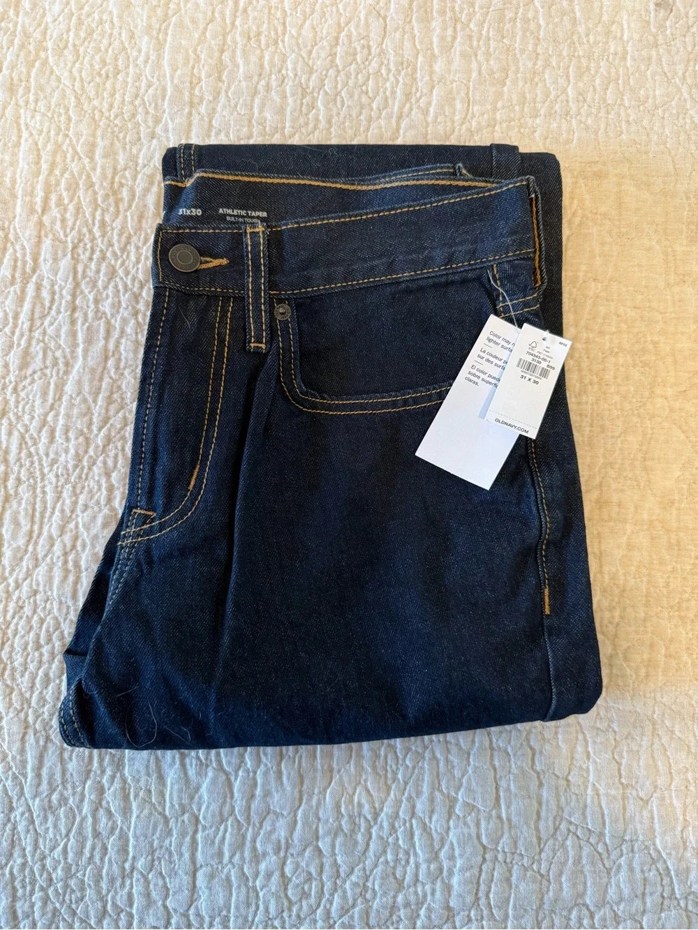Men's Dark Blue Straight-Leg Jeans
